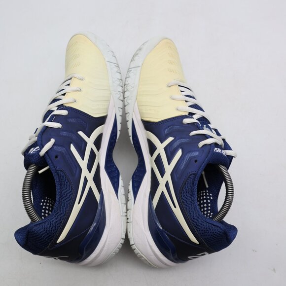 Asics Gel Resolution Novak Men's 10.5 Tennis Shoes Blue Beige Sneakers E805N - Picture 6 of 10